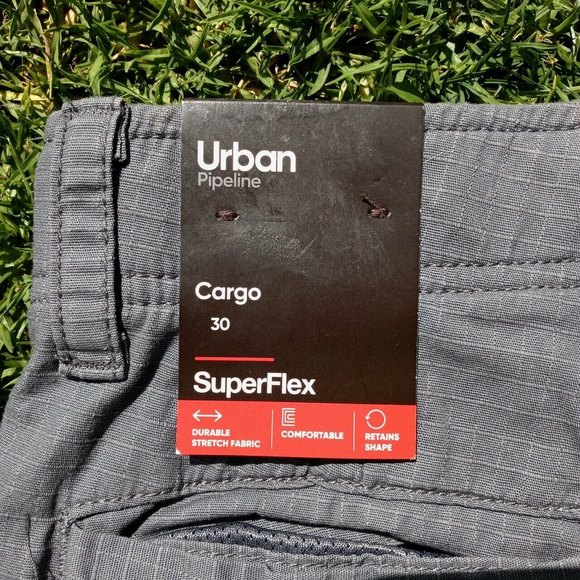urban pipeline Shorts Urban Pipeline Superflex Mens Gray At The Knee Cargo Shorts Size 3 Nwt